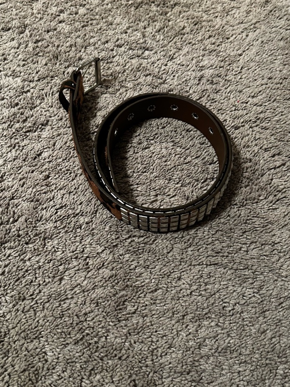 studded leopard print belt fits 32-34' waists